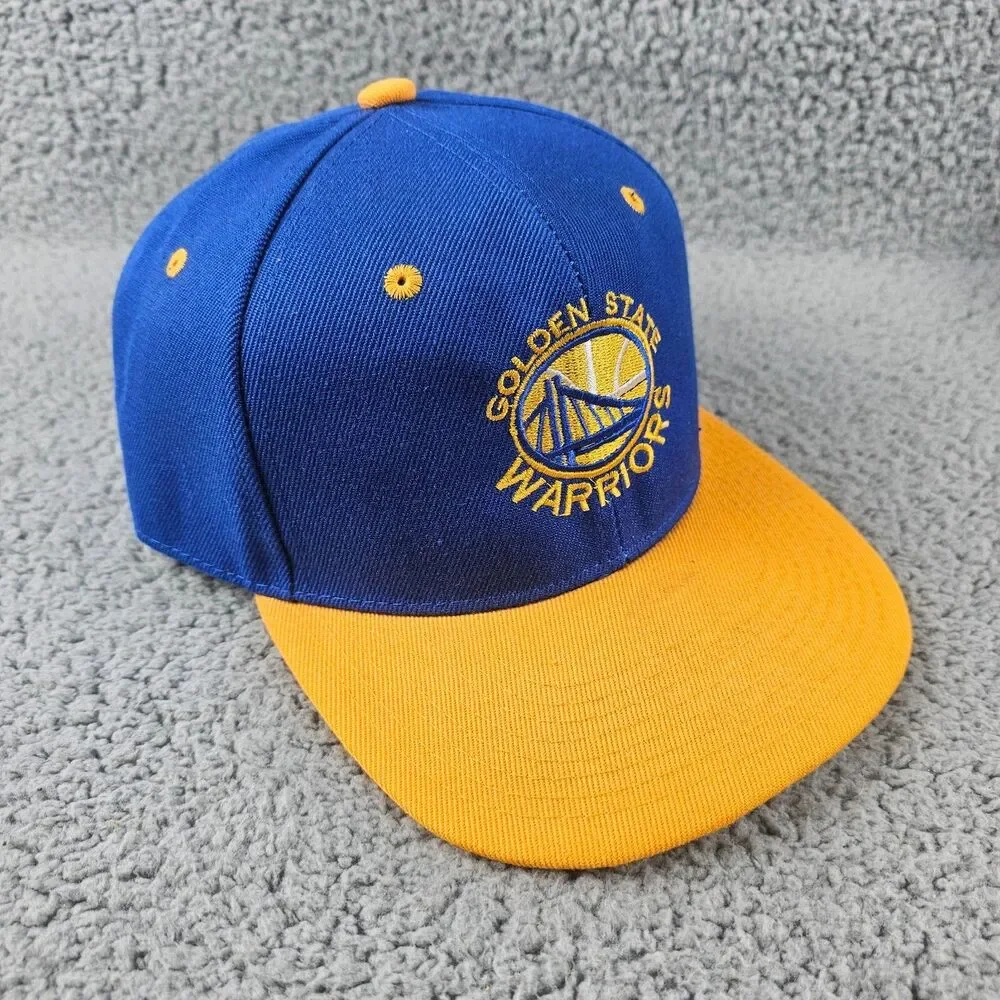 Golden State Warriors Hat Snapback Blue Yellow 6 Panel Basketball